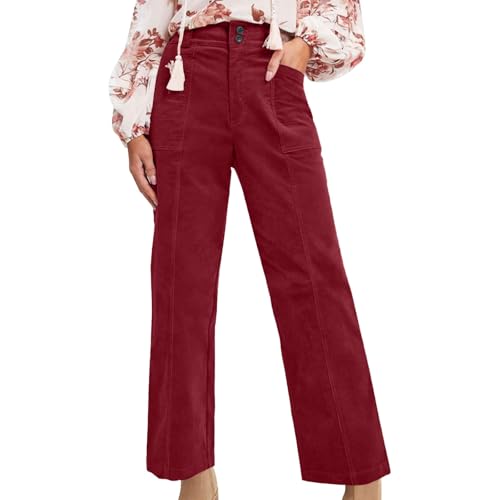 Pantalon en tissu à enfiler pour femme taille élastique anti-compression