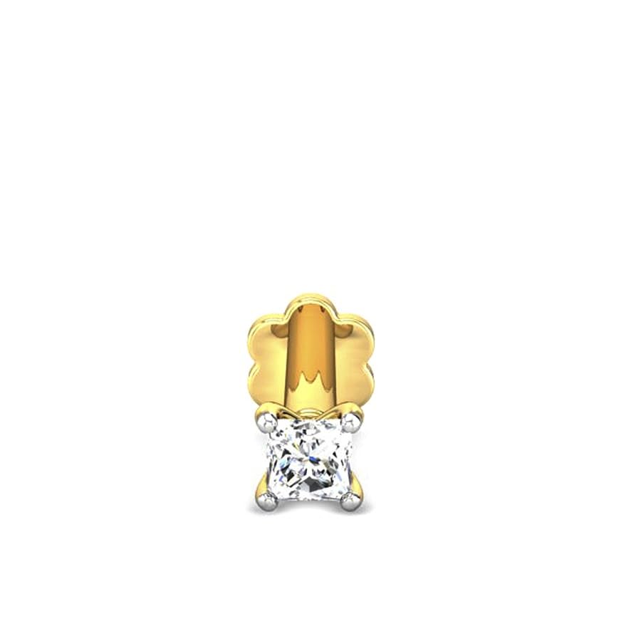 CANDERE - A KALYAN JEWELLERS COMPANY Yellow Gold 18K (750) BIS Hallmark Single Stone SI IJ Diamond Nosepin for Women - Image 4