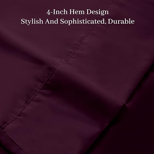 HBHLFZ Full Flat Sheet - Ultra Soft Polyester Top Sheet - Hotel Quality Bed Sheets - Comfortable Wrinkle-Free - Easy to Care for - 1 Full Flat Sheet Only(Full,Burgundy)
