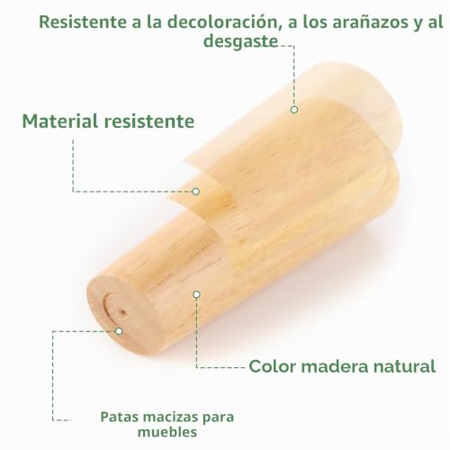 Patas mueble inclinadas redondas de 12 cm para reparar sofás hundidos y elevar armarios 6
