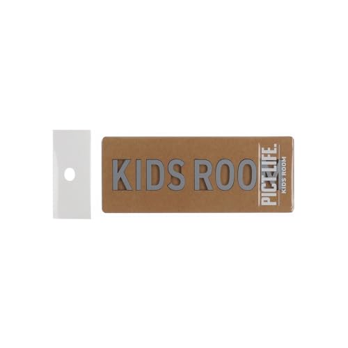 TQOOL 表札 プレート 裏両面テープ付き アクリル 日本製 PICT LIFE. KIDS ROOM グレー 1枚入 19x134mm 24793
