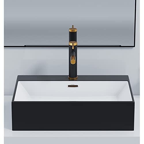 Lavabos de baño anti-salpicaduras lavabo rectangular negro mate 4