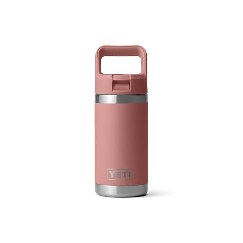 Image of YETI Rambler Jr. 12 oz Kids Bottle, with Straw Cap, Sandstone Pink