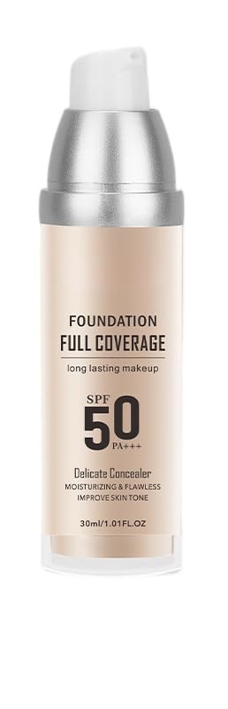 Color Adapting Foundation, Self-Adjusting Liquid Foundation & Buildable Concealer, Hydrating, Long-Lasting, Flawless Skin-Like Finish for All Skin Tones (1.0 Fl Oz) (01#lvory color)
