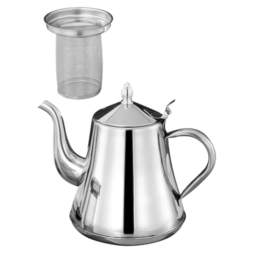 KHBUAB Cafetera Hervidor Resistente Oxidación de 1500 Ml de Acero Inoxidable Boquilla Larga y Tapa de Sellado Adecuado para Oficinas y para Oficinas y