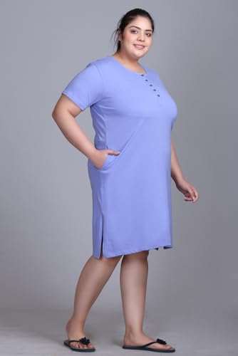 Image of In Love Women's Cotton Plus Size Nighty Chemise | Easy cotton chemise for nightwear and lounge comfort
