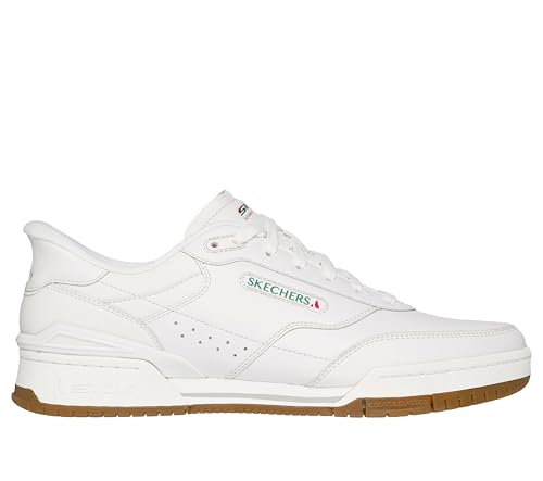 Skechers Recoil, Zapatillas Hombre, White Leather/PU/Natural Trim, 41 EU