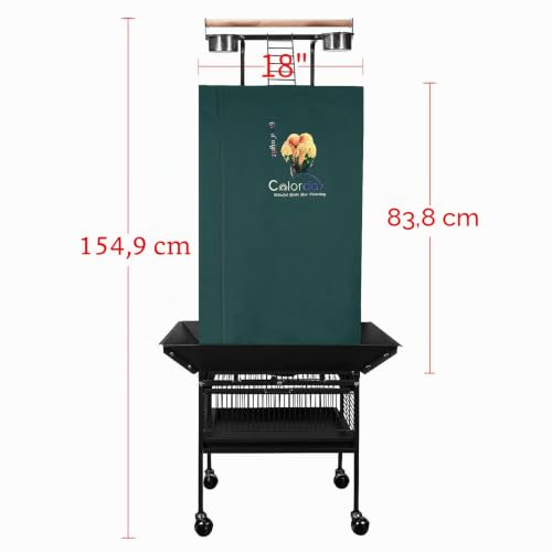 Cubierta de jaula grande Colorday verde para pájaros con play superior de 61 pulgadas 7