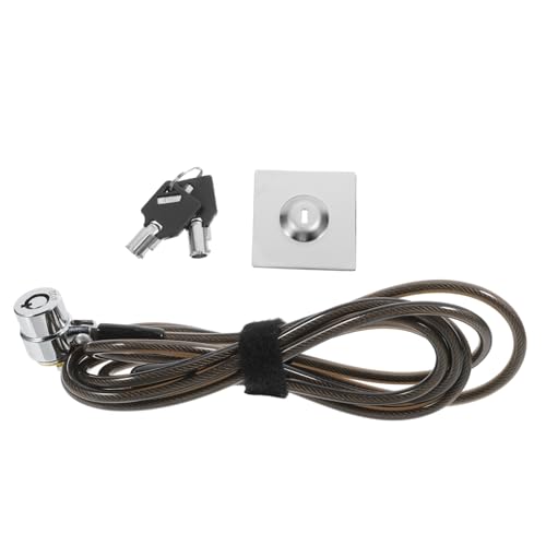 FUNNETOYU Candado para Portátil De Cable De Acero De 1,9 M, Bloqueo para Ordenador y Tablet, Seguro para Oficina y Hogar, Cierre con Llave, Color Negro
