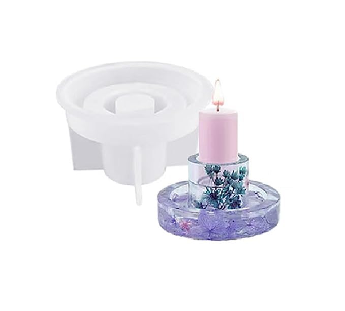 Radiance Store Candles Holders Resin Mold I Round Pillar Candlestick Silicone Epoxy Mould I for Homemade Ornament DIY Clay, Resin Casting, Art Craft Home Decoration Making I Medium - Pack of 1-image-7