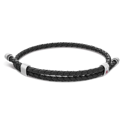 Tommy Hilfiger Jewelry Armband für Herren mit Schwarzem Geflochtenem Leder...