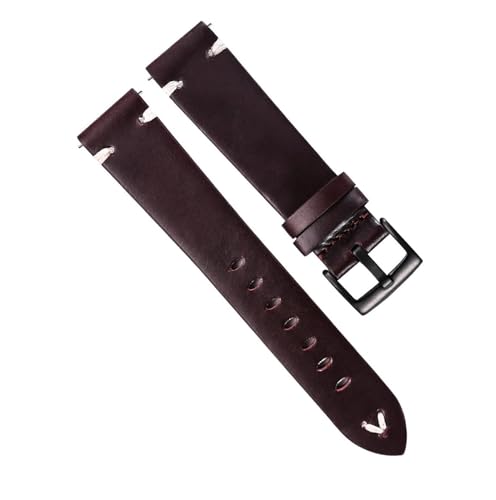 Correa de Reloj para Hombres de Cuero Italiano Banda de Reloj Hecha a Mano con Cera de Cuero