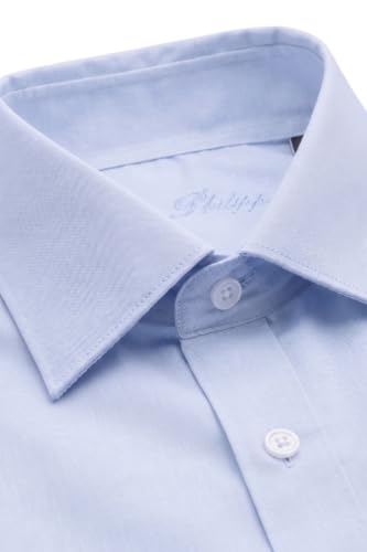 Image of Louis Philippe Men's Regular Fit Easy to Iron Everyday wear Premium Cotton Half Sleeve Solid Formal Shirt