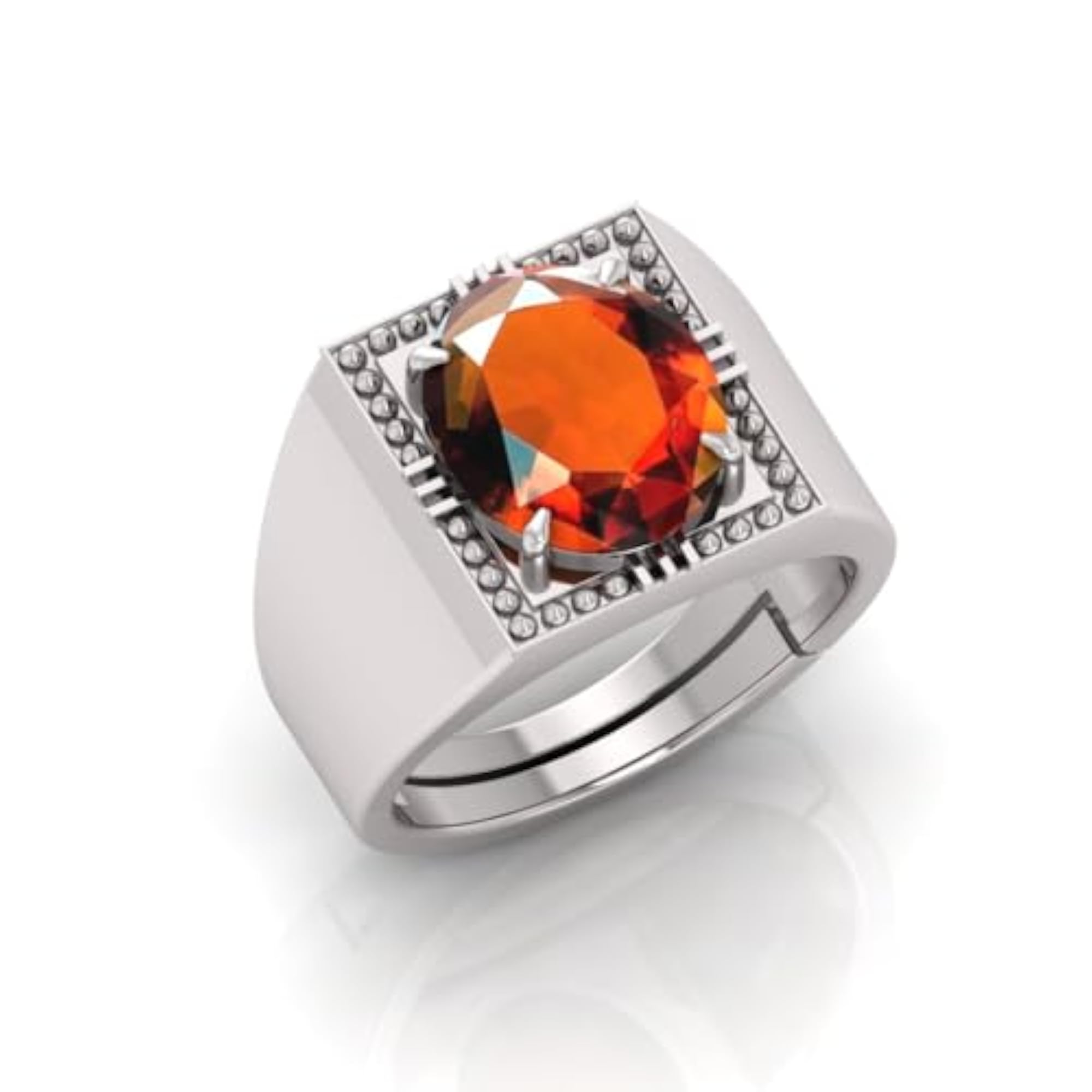 Men's Adjustable Gomed/Garnet Original Stone Ring