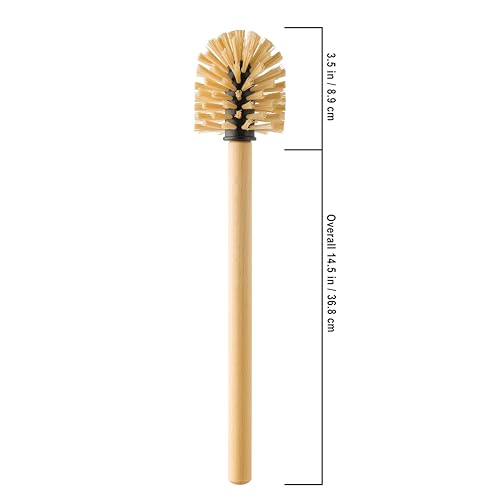 Image of Redecker Coated Metal Toilet Brush Set, Nylon Toilet Brush with Oiled Beechwood Handle, Replaceable Head, Vintage Pitcher Design with Handle and Spout, Made in Germany, Green