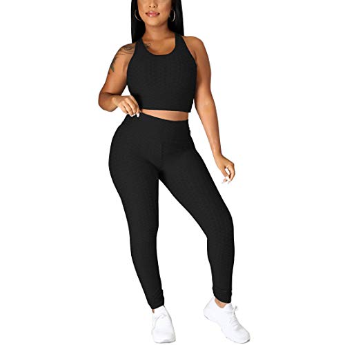 Image of Nimsruc Workout Sets For Women 2 Piece Outfits Sexy Summer Sweatsuits Jogging Suits Casual Bodycon Tracksuits