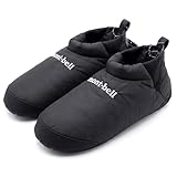 [モンベル] ダウンキャンプシューズ メンズ レディース ユニセックス 室内履き ルームシューズ 防寒 保温 軽量 コンパクト キャンプシューズ 冬用 アウトドア #1118827 ブラック ネイビー (ブラック, L, 日本の靴のサイズ寸法, 大人, アルファベット, L)