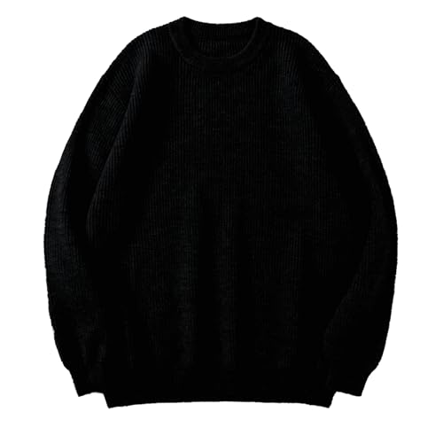 Mens Sweater Crewneck Pullover Long Sleeve Lightweight Sweater Plain Knit Casual Knitwear Classic Basic Tops