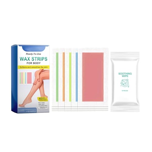 Body Waxing Strips For Hair Removal -40 Units, Hair Removal Kit For Women And Men,For Eyebrows And Face, Travel Waxing Strips