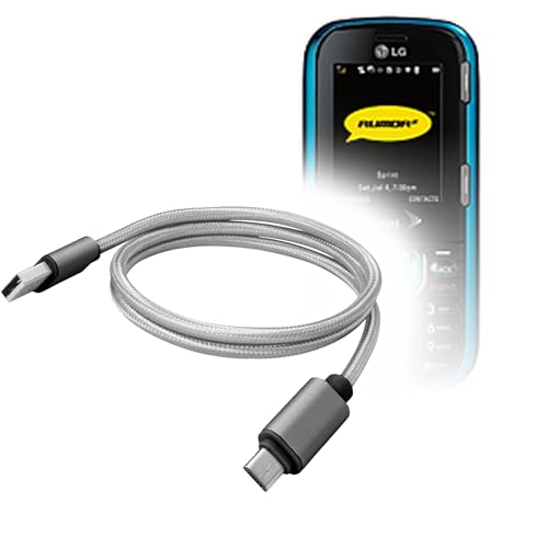 BoxWave Cable Compatible with LG Rumor 2 - Micro USB DuraCable, Braided Micro USB Charging Cable - Space Grey