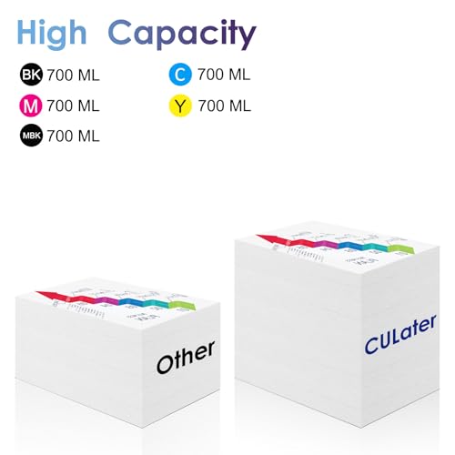 Image of CULater PFI-740 PFI740 Ink Cartridge Set PFI-740MBK BK C M Y Compatible for Canon imagePROGRAF TZ-30000 TZ-30000 MFP Printer Ink Tank (5-Pack, 700ml)
