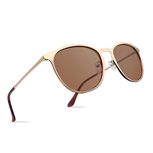 Classic Round Retro Sunglasses UV400 Circle Lens Metal Frame Men Women FW1006 C2 gold