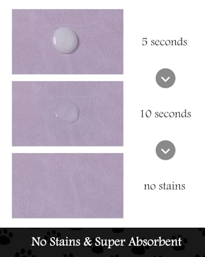 Image of Pet Feeding Mat-Absorbent Dog Mat for Food and Water Bowl-No Stains Quick Dry Water Dispenser Mat-Dog Accessories Pet Supplies-Bowl for Messy Drinkers（Purple,12 inchx19 inch