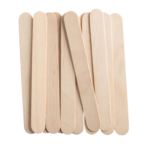 [100 Count] Jumbo 6 Inch Wooden Multi-Purpose Popsicle Sticks ,Craft, ICES, Ice Cream, Wax, Waxing, Tongue Depressor Wood Sticks