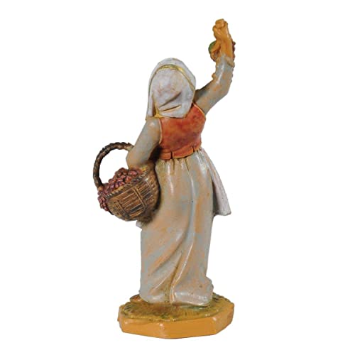 Fontanini pastorella con uva 6,5cm in resina
