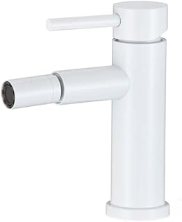 Comprar VALAZ Grifo de bide monomando redondo blanco con caño curvo mezclador agua fría y caliente de latón Serie Jabalon