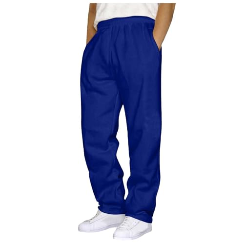 Men's Pants Casual Workout Track Pants with Cuff and Pockets Solid Color Streetwear Sweatpants for Men