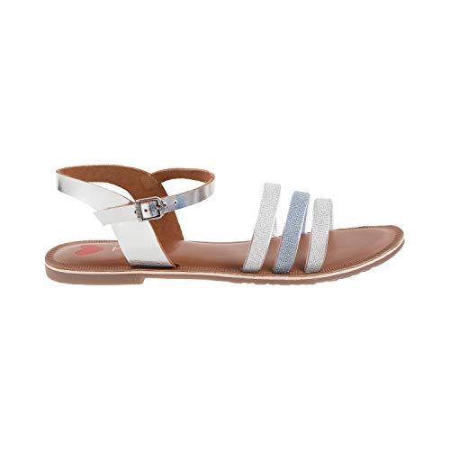 Image of Metro Women's Gold Faux Leather Flat Strappy Fashion Sandals