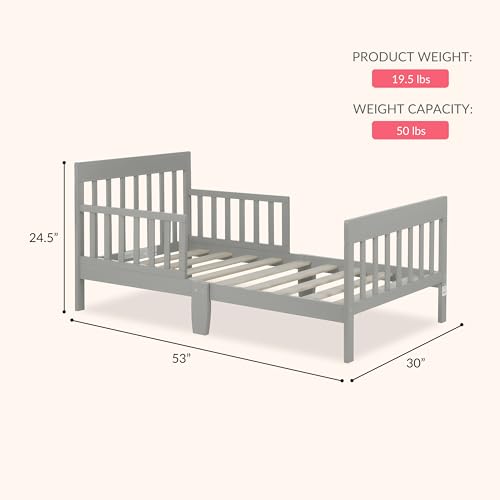 Image of Dream On Me Finn Toddler Bed, GREENGUARD Gold, Pinewood, Cool Grey