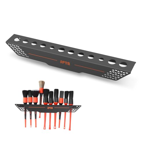 SPTA Car Detailing Brush Holder Detail Brush Rack Detailing Brushes Organizer, Ideal for Garage Workshop, Putting 12 car Detailing Brushes