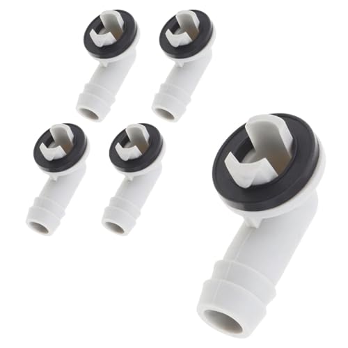VOANZO 5 Piezas de 15 mm Boquilla de Salida de Agua de Aire Acondicionado Conector de Manguera de Drenaje de Aire Acondicionado Codo con Anillo de Goma