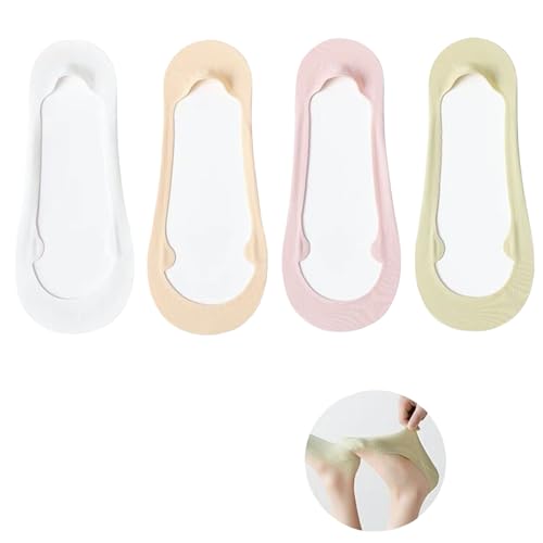 Women's Summer Socks 4 Pairs Non Slip Invisible Low-cut Seamless Ankle Socks Holiday Valentine's Day Gifts Comfortable Men