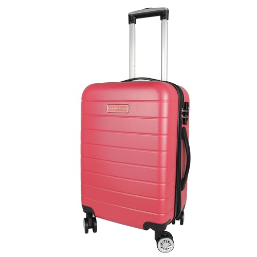 Listado de Perry Ellis Rojo los 10 mejores. 32 PERRY ELLIS - Maleta de Cabina Con Cubos Organizadores, Puerto Carga USB, Porta Vaso y/o Celular, 4 Ruedas Dobles, Bastón Trolley