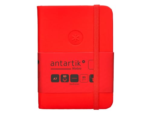 Marca Antartik Antartik Quaderno con gomma note copertina rigida A7 fogli lisci rosso 80 fogli 80 fogli 80 gr FSC