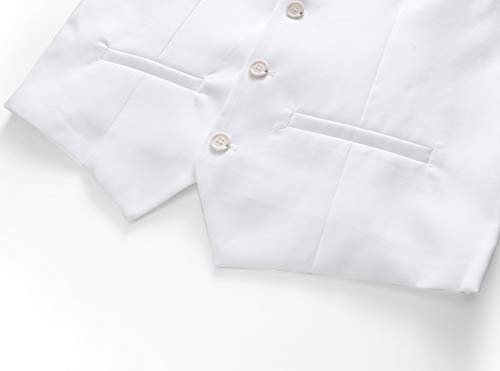 Uninukoo Mens Suit Vest Slim Fit Casual Waistcoat Four Buttons Tuxedo Suit Vest Us Size 44 (Label Size 6Xl) White #TOP6