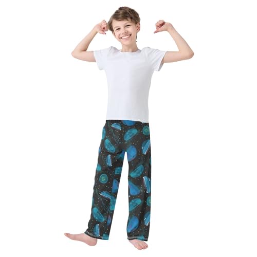 ZZXXB Sea Jellyfish Boys Long Pants Soft Trousers Elastic Waist Kids Lounge Bottoms with Pockets S-XL2