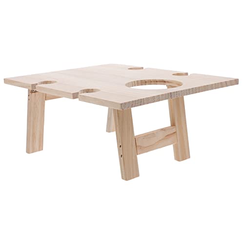 BESPORTBLE Mesa De Vino Plegable Mesa Plegable Carro Dispensador Vino Encimera Tableros Bandeja Pararse Bar Decoración Exterior Lado Comedor De Madera