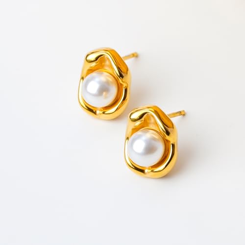 Image of Rubans Demi Fine Stainless Steel Stud Earrings Daily Gift for Women & Girls