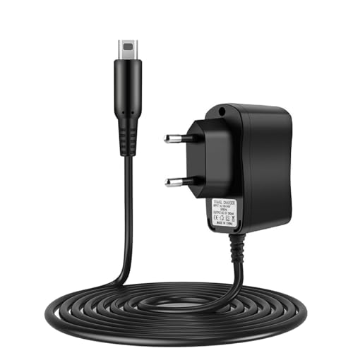 TECHZOCO Caricabatterie Compatibile con Console Nintendo New 3DS XL/ 3DS/ New 2DS/ 2DS XL/DSi/DSi XL, Alimentatore Adattatore CA, USB, DC 4.6V 900mA