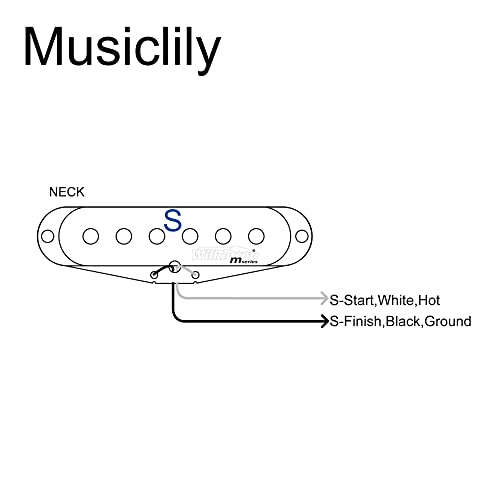 Wilkinson High Output Cerâmica Captador Single Coil para Braço de Guitarra Strato, Branco