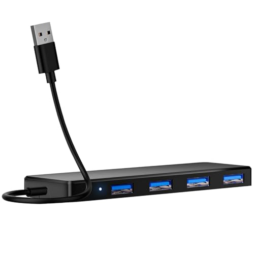 USB 3.0 Hub,Car USB Hub USB A Splitter Adapter 4-Port USB Hub USB Expander for Laptop, Xbox, Flash Drive, HDD, Console, Printer,Car,Camera,Keyborad, Mouse(Not for Fast Charging)