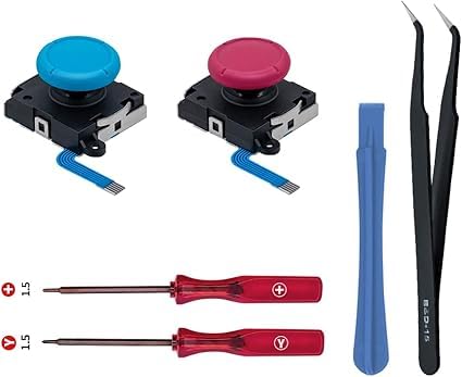 PSX Store Replacement 3D Analog Joystick and Repair Tool Kit for N Switch/Switch OLED Joy-Con/Switch Lite - Blue/Red-image-47