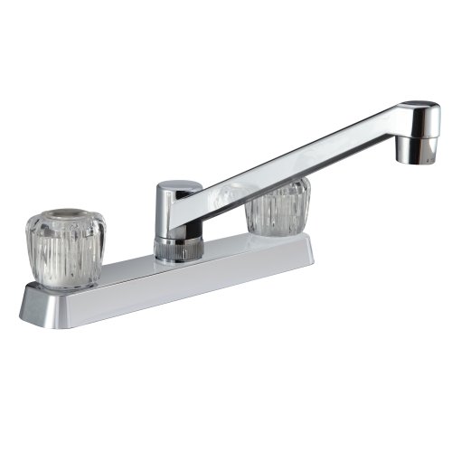 Dura Faucet DF-PK600A-CP RV Kitchen Faucet with Crystal Acrylic Knobs (Chrome)
