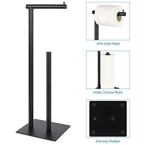 Toilet-Paper-Holder-Stand-Toilet-Paper-Roll-Holder-Stand-Freestanding-Black-Toilet-Paper-Holder-for-Bathroom-Toilet-Tissue-Storage-Holder-Metal Toilet Paper Holder Stand Toilet Paper Roll Holder Stand Freestanding Black Toilet Paper Holder for Bathroom Toilet Tissue Storage Holder Metal