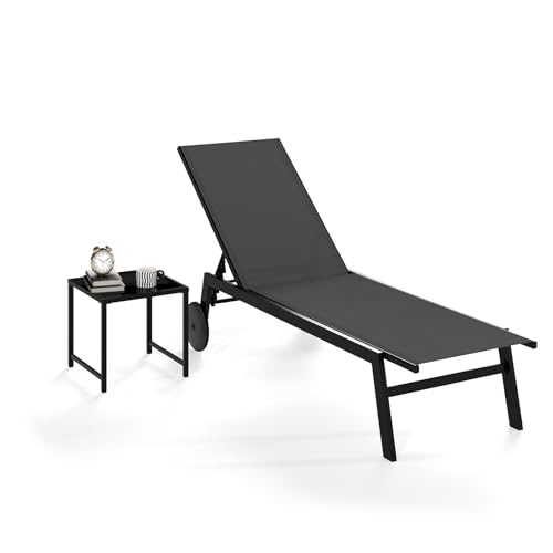 COSTWAY Tumbona Jardin Exterior con Ruedas