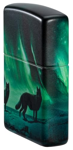 Encendedor Zippo Wolves con luces del norte miniatura 3